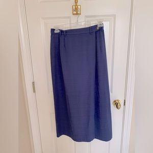 Chasse Purple/Blue Midi Skirt, Belt Loops, Slit, EU Size 40, US Size 6/8